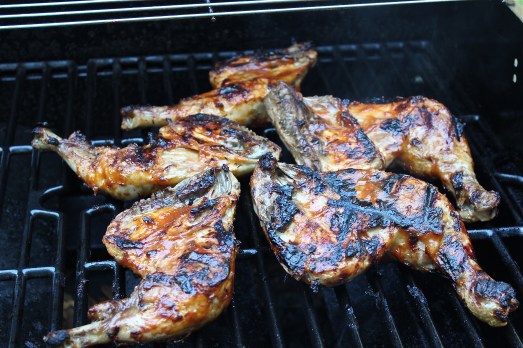 Grilled Chicken with Spicy Rhubarb B-Q Sauce