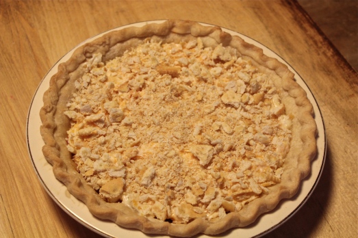 Top with crushed Ritz crackers.