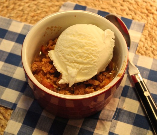 Served with vanilla ice cream.