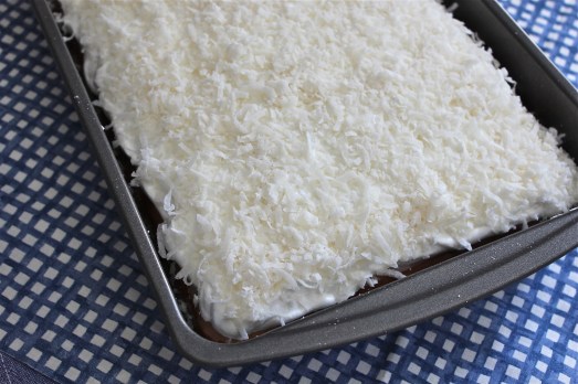 Top with flaked coconut.