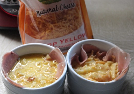 Pour eggs over hash browns.