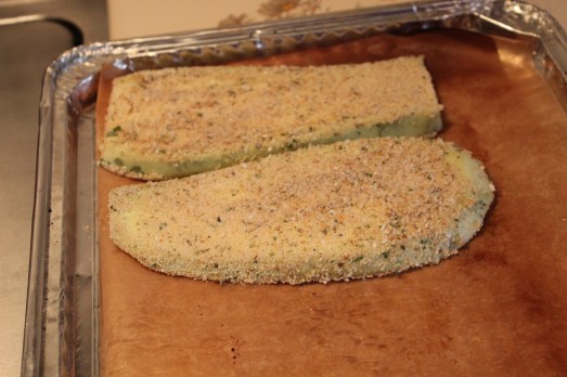 Lay prepared slices on parchment paper-lined baking sheets.