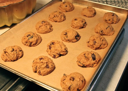 Scoop out dough onto cookie sheets.