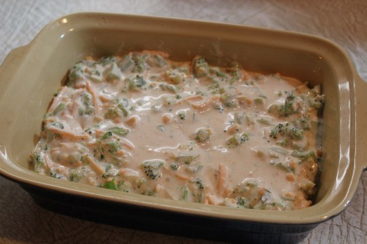 Spread in baking dish, 