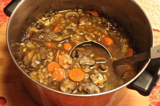 Hearty and delicious.  Full of umami flavor!