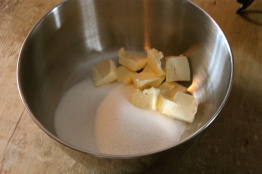 Start by creaming the butter and sugar.