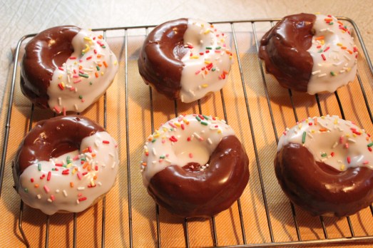 Baked Black and White Doughnuts