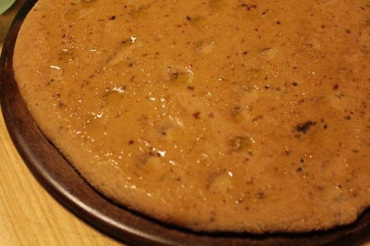 Drizzle with olive oil and minced garlic.