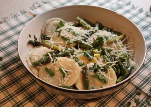 Ravioli with Sautéed Asparagus  